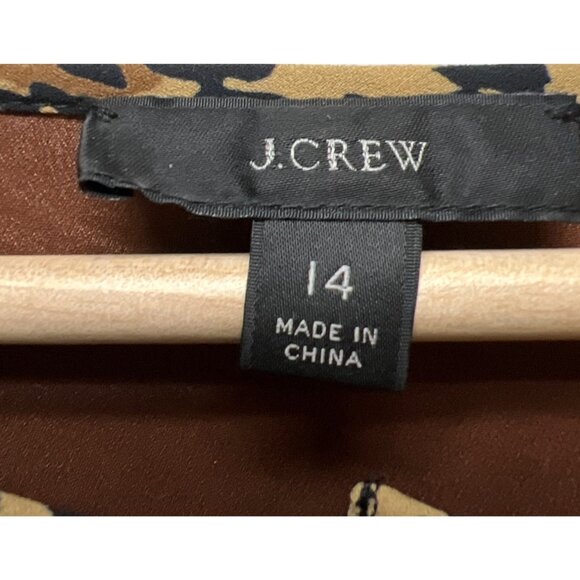 J. Crew Leopard Print Pleated Midi Blouse Dress - Picture 7 of 10